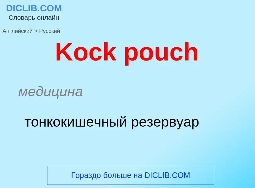 Как переводится Kock pouch на Русский язык