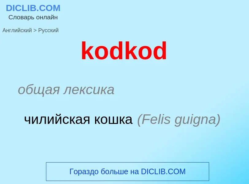 Как переводится kodkod на Русский язык