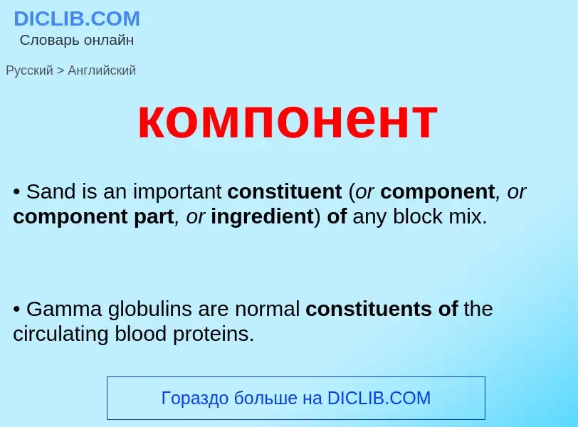 Как переводится компонент на Английский язык