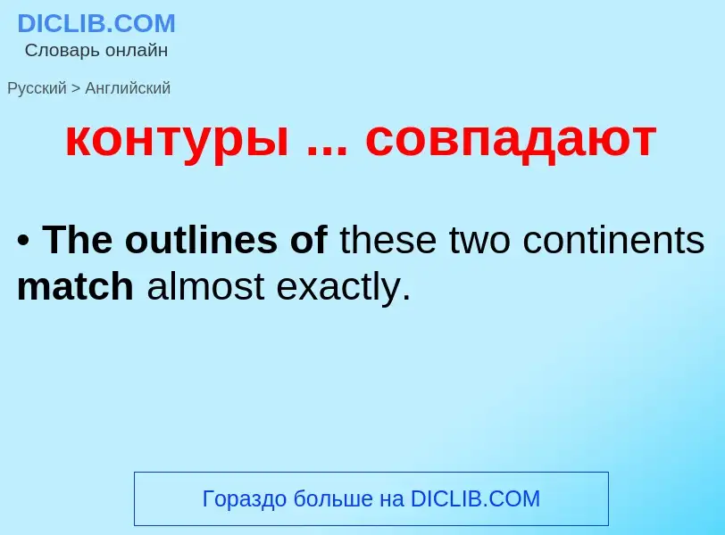 Как переводится контуры ... совпадают на Английский язык