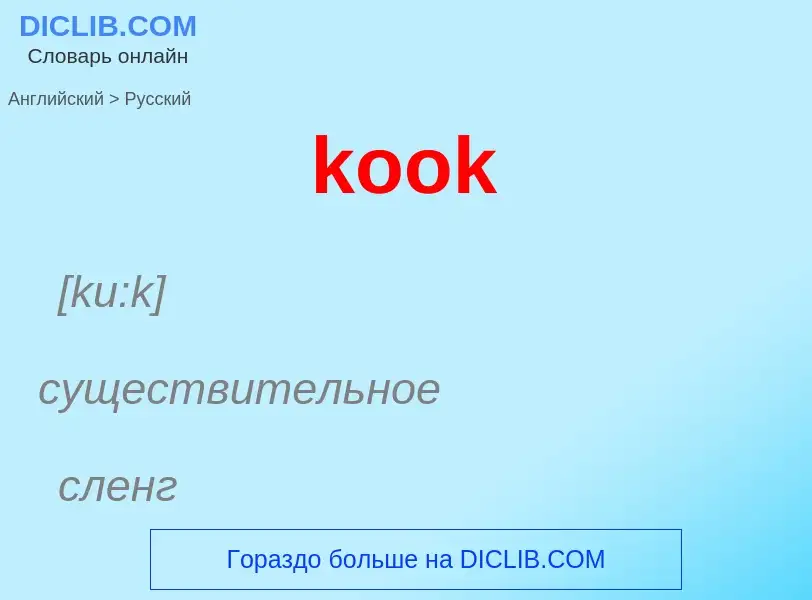 Как переводится kook на Русский язык