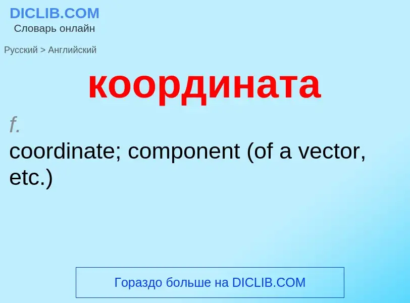 Как переводится координата на Английский язык