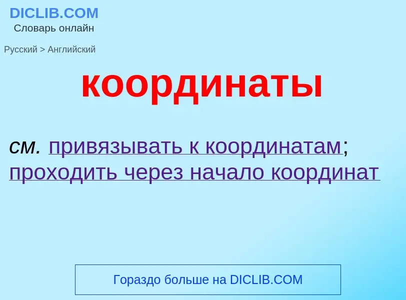 Как переводится координаты на Английский язык