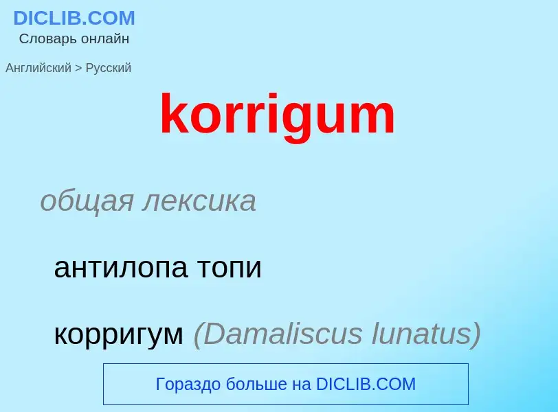 Как переводится korrigum на Русский язык