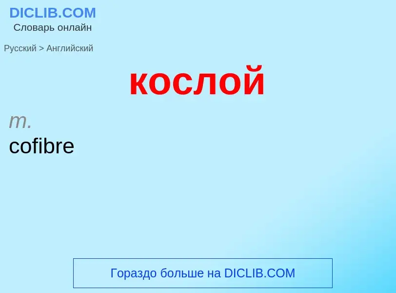 Как переводится кослой на Английский язык