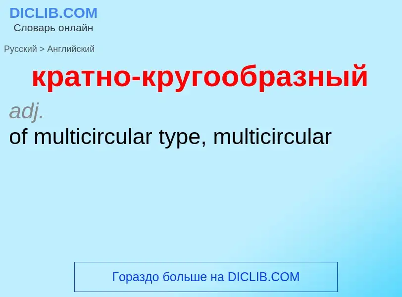 Как переводится кратно-кругообразный на Английский язык