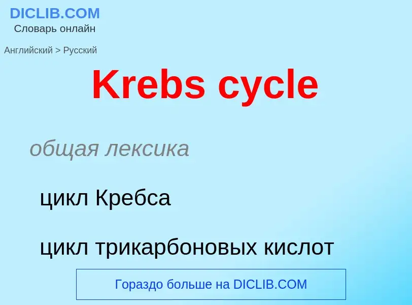 Как переводится Krebs cycle на Русский язык