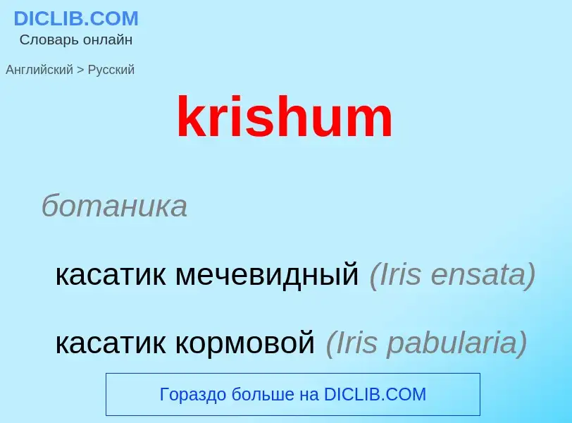 ¿Cómo se dice krishum en Ruso? Traducción de &#39krishum&#39 al Ruso