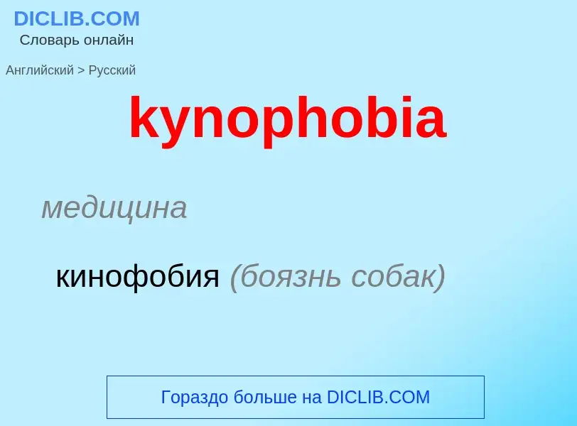 Как переводится kynophobia на Русский язык