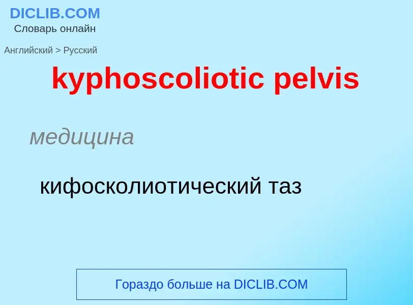 Как переводится kyphoscoliotic pelvis на Русский язык