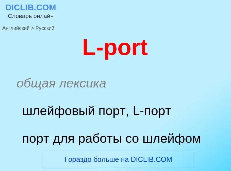 What is the Russian for L-port? Translation of &#39L-port&#39 to Russian