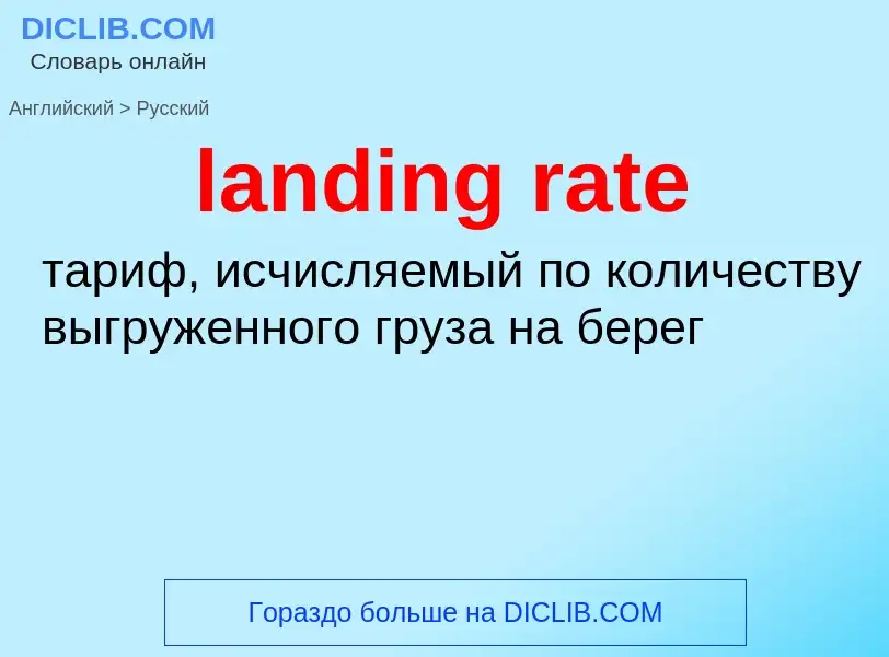 Μετάφραση του &#39landing rate&#39 σε Ρωσικά