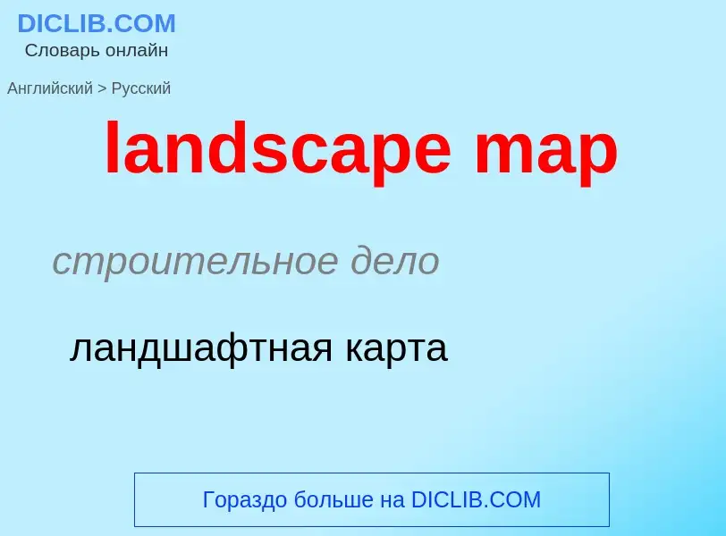 Как переводится landscape map на Русский язык