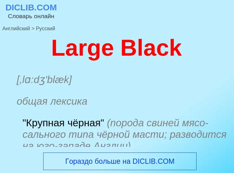 Как переводится Large Black на Русский язык