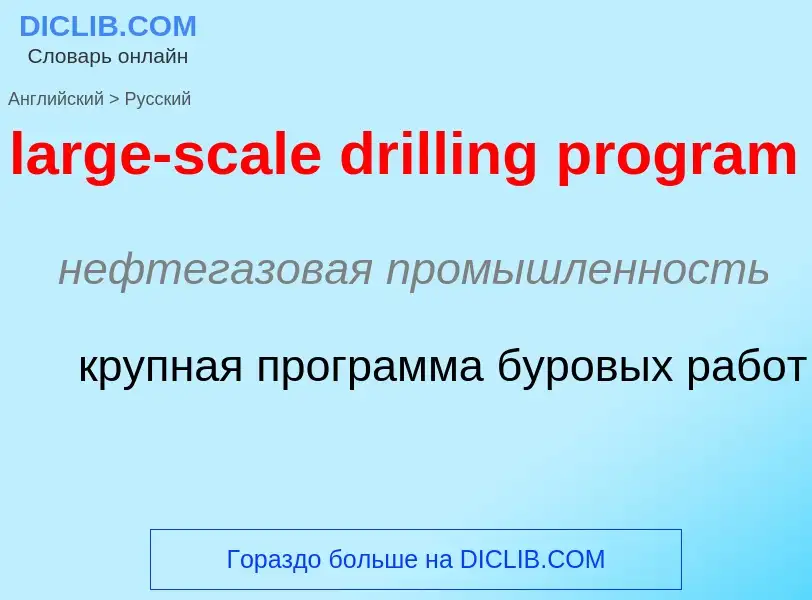 Vertaling van &#39large-scale drilling program&#39 naar Russisch