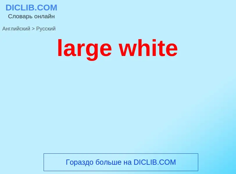 Как переводится large white на Русский язык