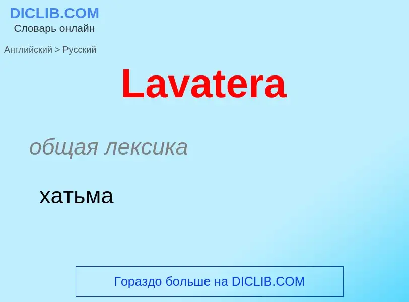 Как переводится Lavatera на Русский язык