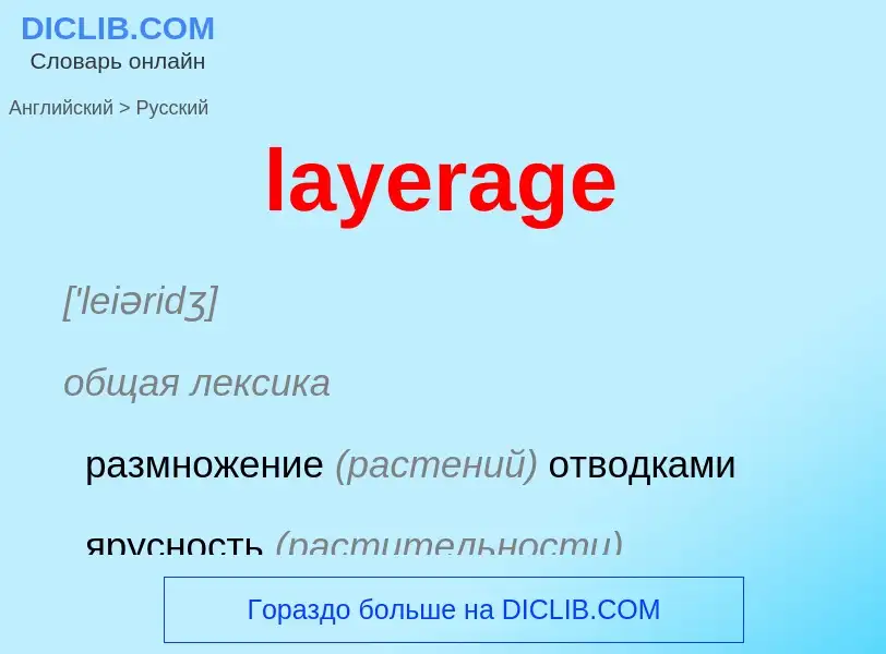 Μετάφραση του &#39layerage&#39 σε Ρωσικά