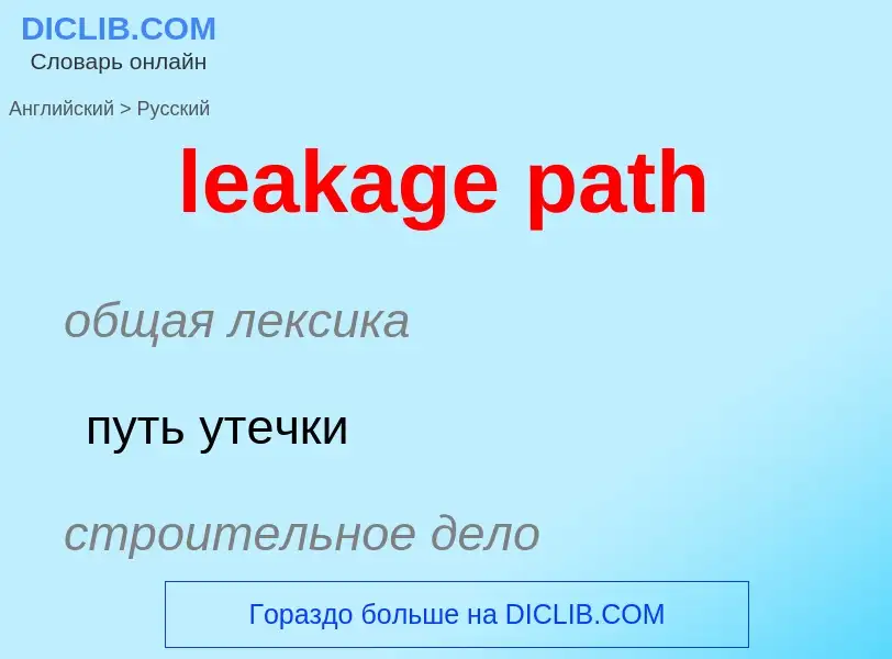 What is the Russian for leakage path? Translation of &#39leakage path&#39 to Russian