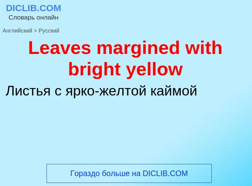 Traduzione di &#39Leaves margined with bright yellow&#39 in Russo