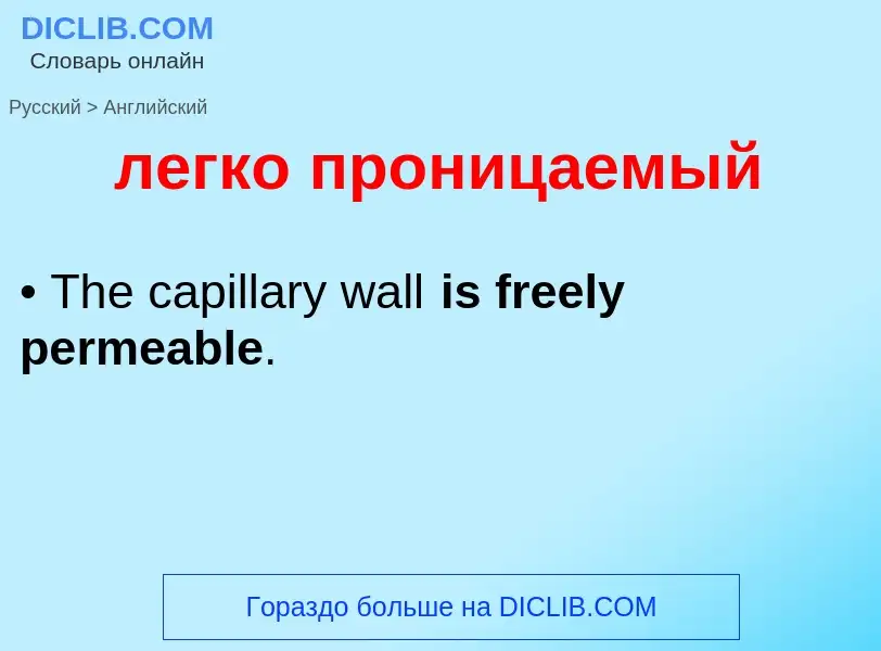 Como se diz легко проницаемый em Inglês? Tradução de &#39легко проницаемый&#39 em Inglês