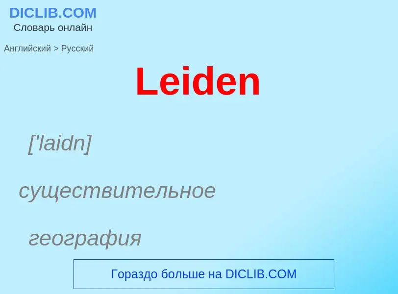 Как переводится Leiden на Русский язык