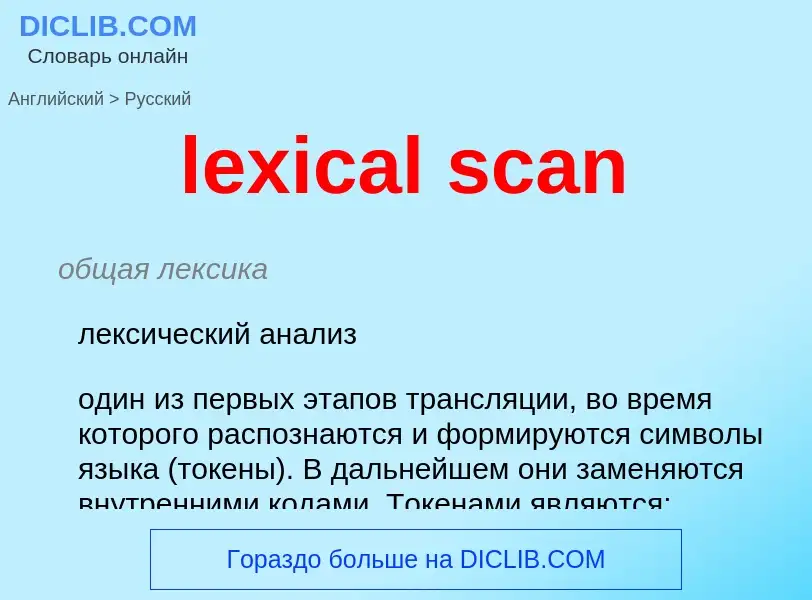 Как переводится lexical scan на Русский язык