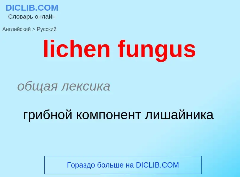 Μετάφραση του &#39lichen fungus&#39 σε Ρωσικά