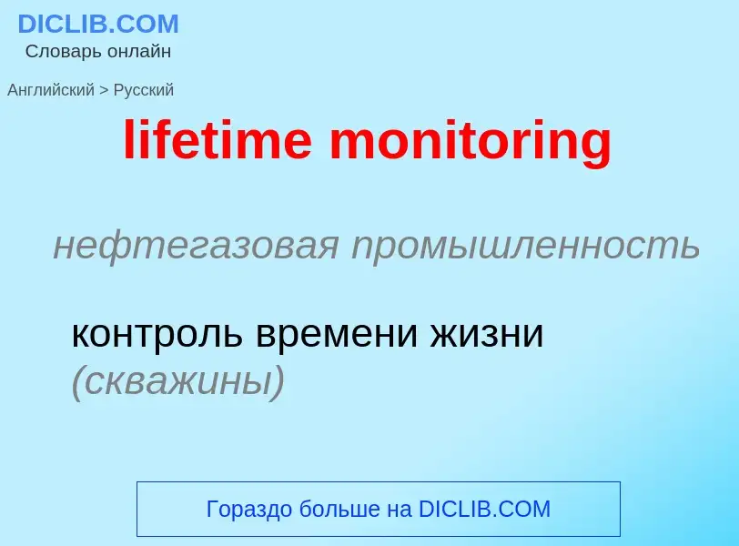 Как переводится lifetime monitoring на Русский язык