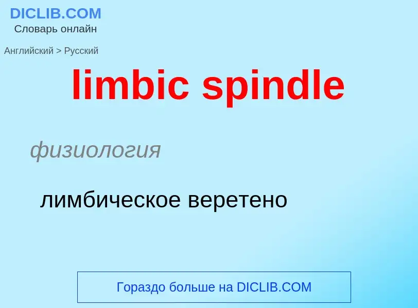 Как переводится limbic spindle на Русский язык