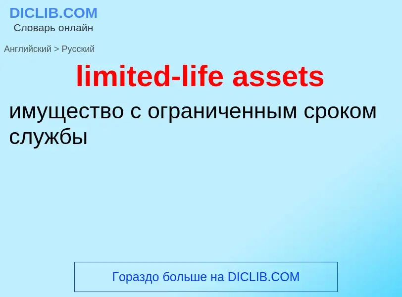 Vertaling van &#39limited-life assets&#39 naar Russisch