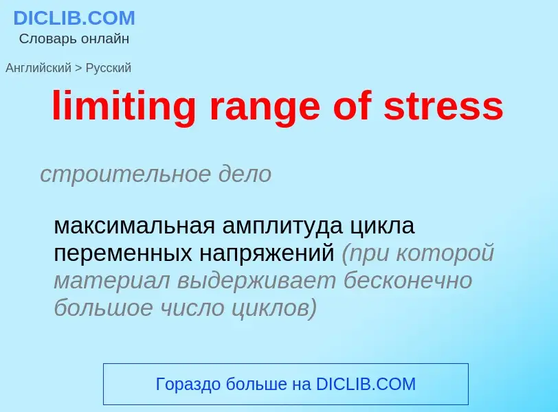 ¿Cómo se dice limiting range of stress en Ruso? Traducción de &#39limiting range of stress&#39 al Ru