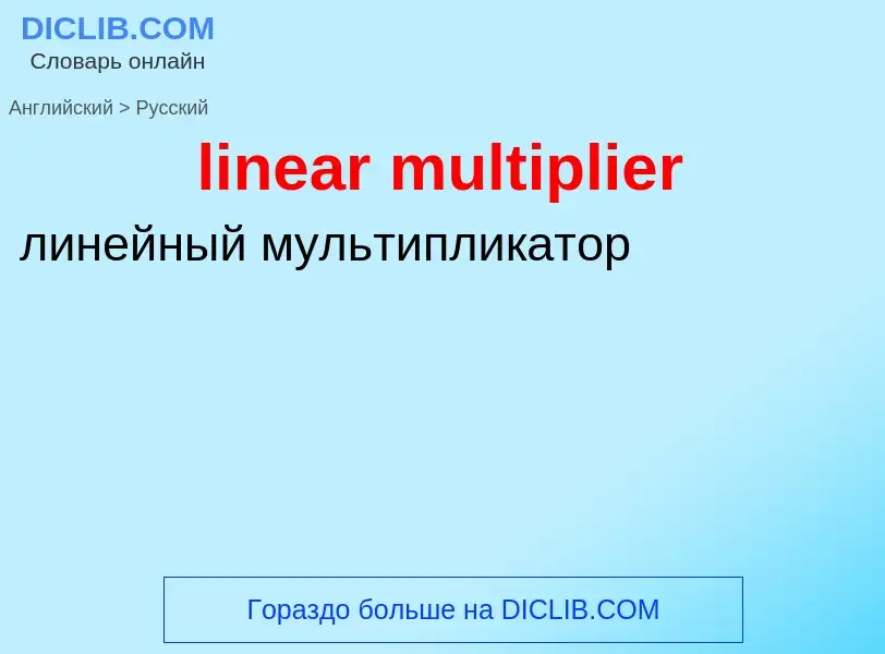 Как переводится linear multiplier на Русский язык