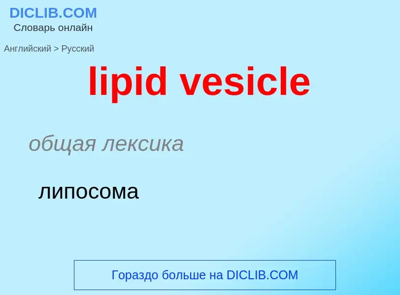 ¿Cómo se dice lipid vesicle en Ruso? Traducción de &#39lipid vesicle&#39 al Ruso