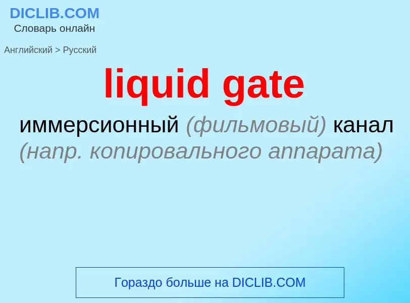 Vertaling van &#39liquid gate&#39 naar Russisch