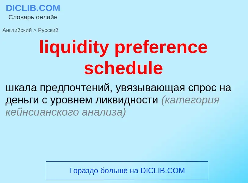 What is the Russian for liquidity preference schedule? Translation of &#39liquidity preference sched