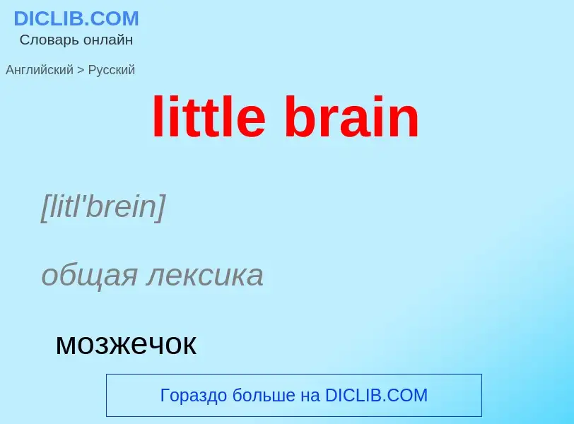 ¿Cómo se dice little brain en Ruso? Traducción de &#39little brain&#39 al Ruso