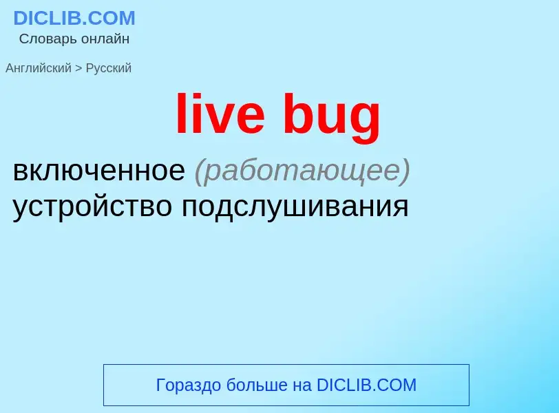 Как переводится live bug на Русский язык