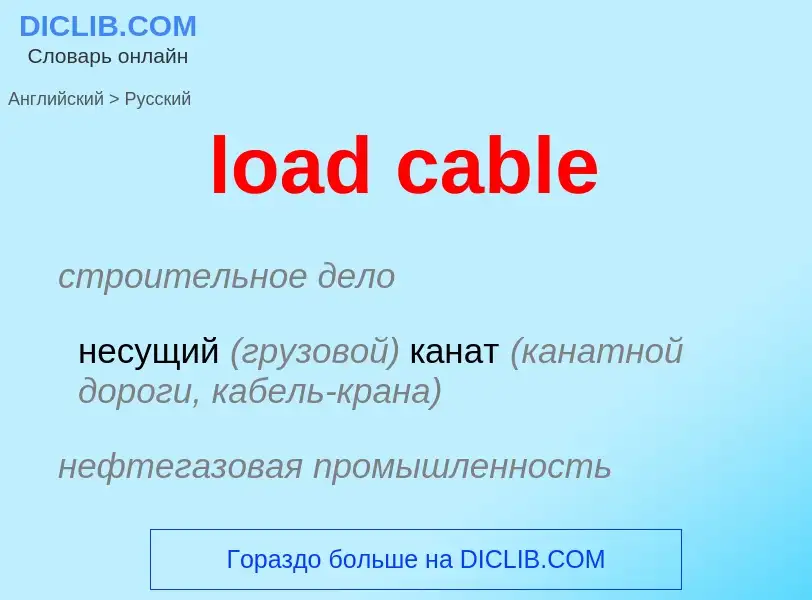 What is the الروسية for load cable? Translation of &#39load cable&#39 to الروسية