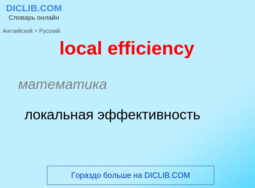 What is the Russian for local efficiency? Translation of &#39local efficiency&#39 to Russian