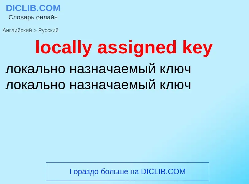 Как переводится locally assigned key на Русский язык