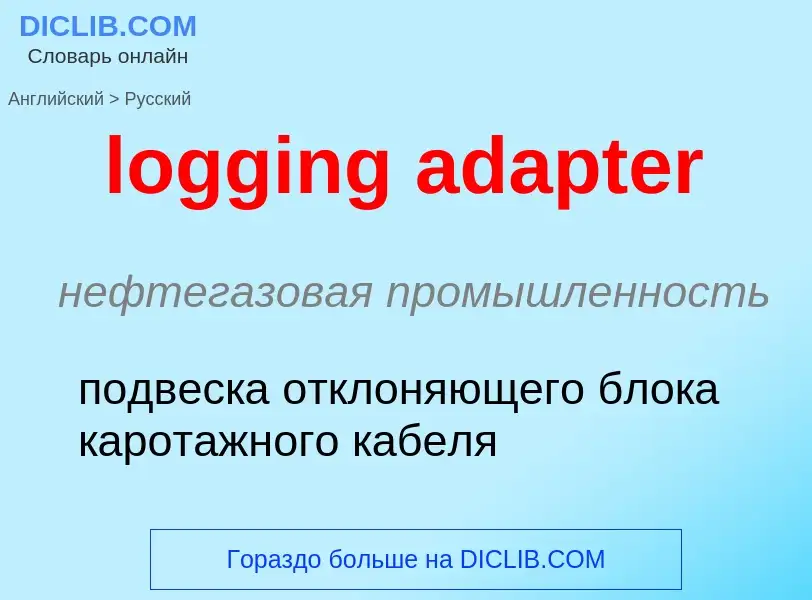 Как переводится logging adapter на Русский язык