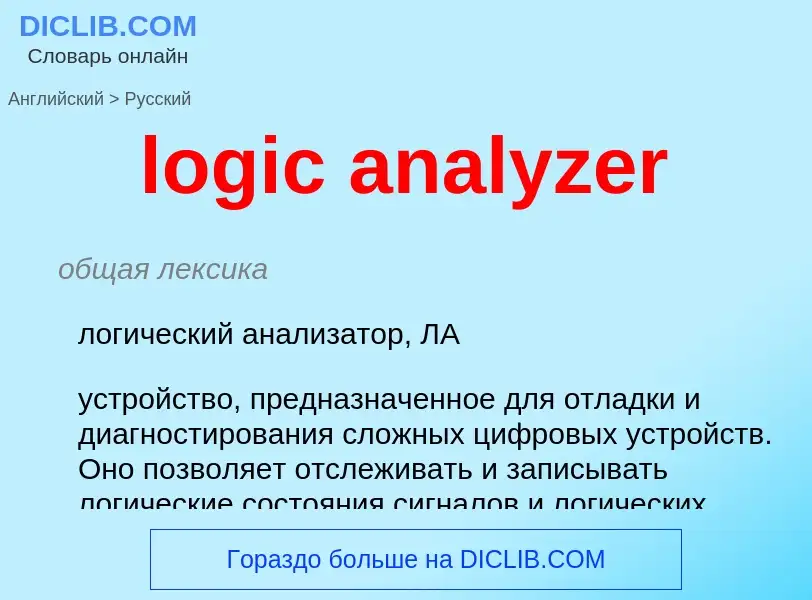 Как переводится logic analyzer на Русский язык