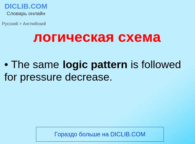 What is the إنجليزي for логическая схема? Translation of &#39логическая схема&#39 to إنجليزي