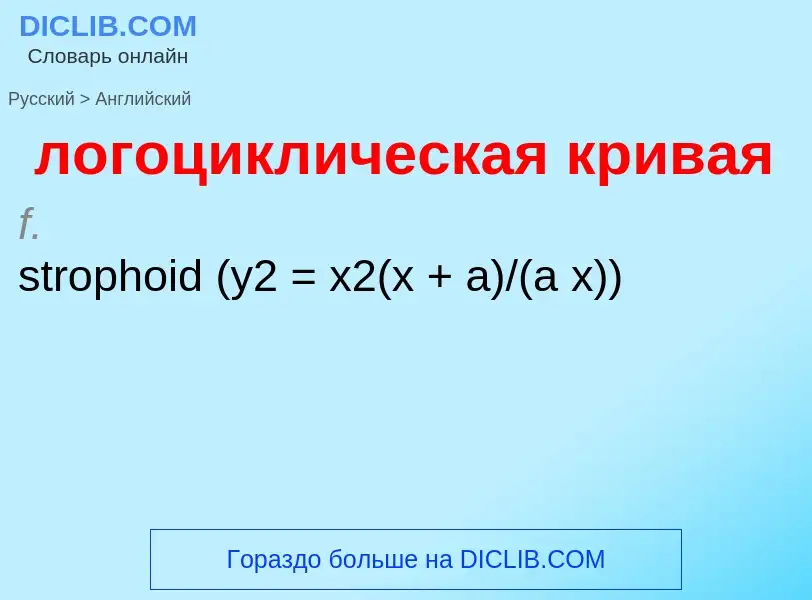 What is the إنجليزي for логоциклическая кривая? Translation of &#39логоциклическая кривая&#39 to إنج