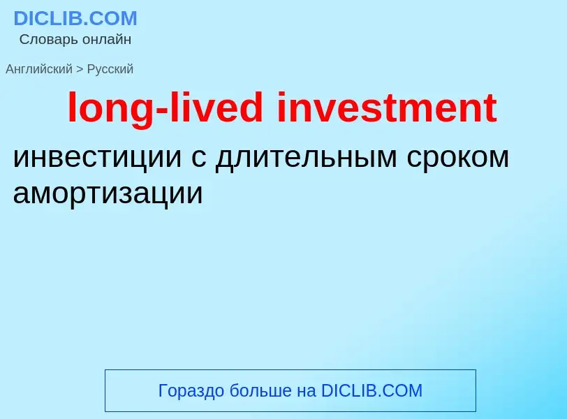 Как переводится long-lived investment на Русский язык