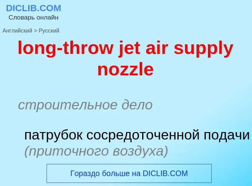 Как переводится long-throw jet air supply nozzle на Русский язык