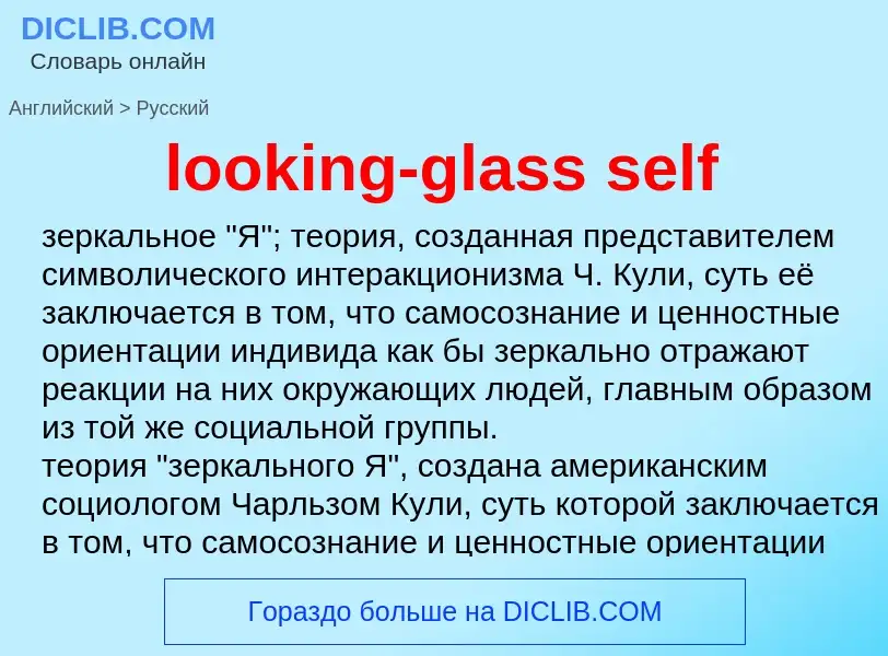 Vertaling van &#39looking-glass self&#39 naar Russisch