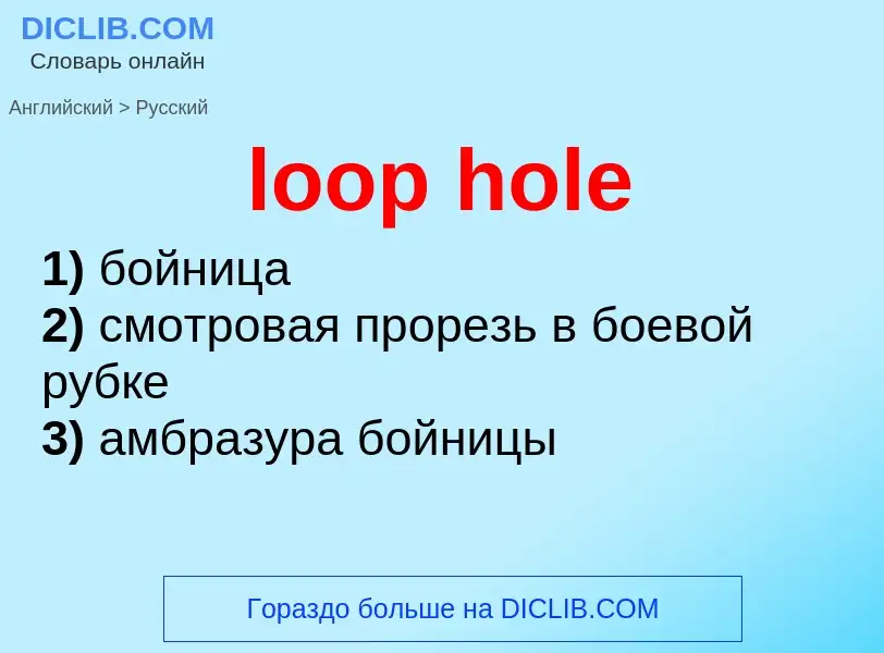 Как переводится loop hole на Русский язык