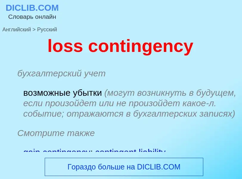 Как переводится loss contingency на Русский язык